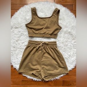 Two Piece Brown Lounge Set || AS